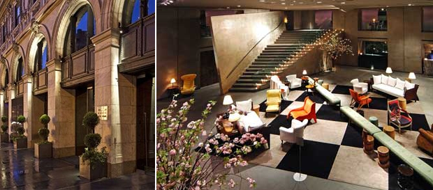 Fachada e lobby do Paramount em Nova York. Fachada e lobby do Paramount em Nova York.